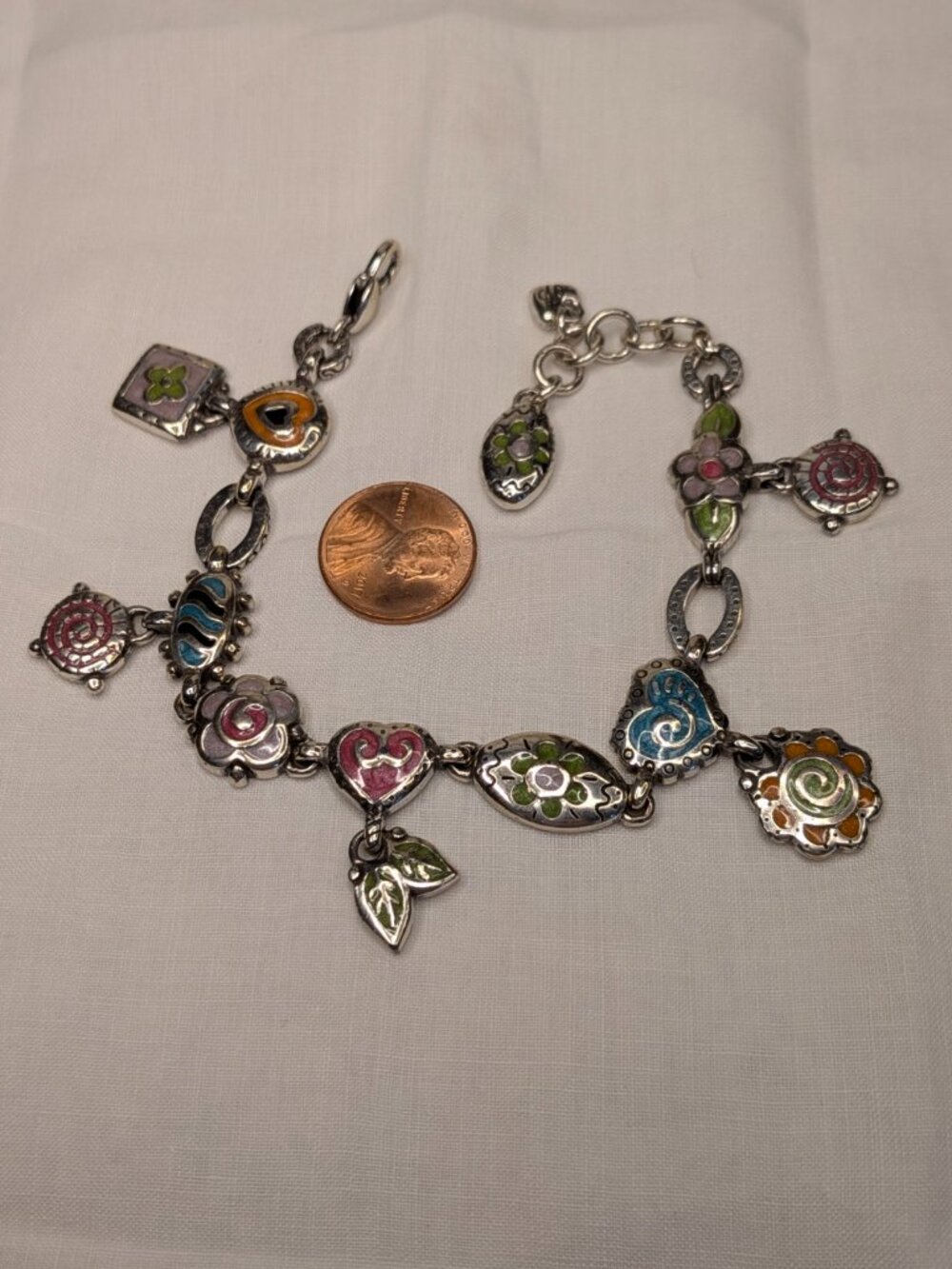 Brighton โPop Gardenโ Enamel Charm Bracelet โ Retired 8.5"